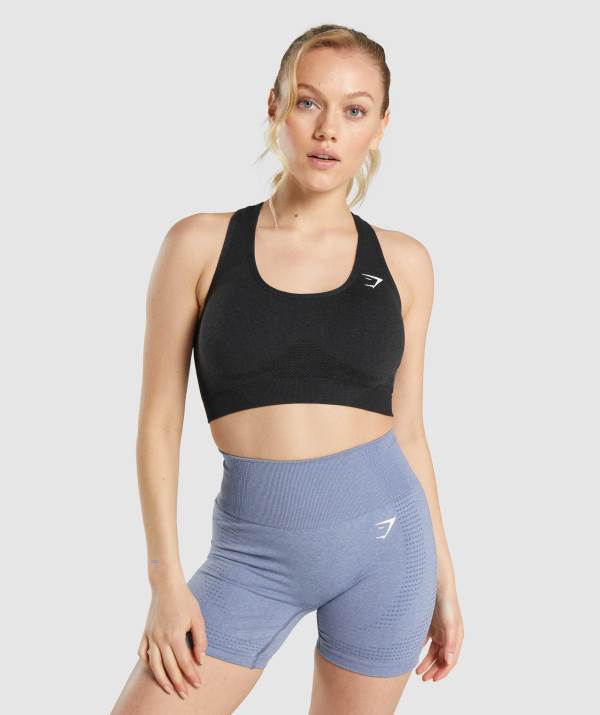 Damske Športové Podprsenky Gymshark Vital Seamless 2.0 Čierne | YR1026439